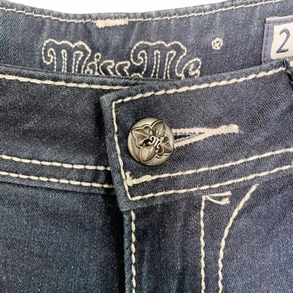 Miss Me Women's Easy Skinny Jeans Size 27 | 4 Dark Wash FDL Embellished Y2K Jean - Image 9