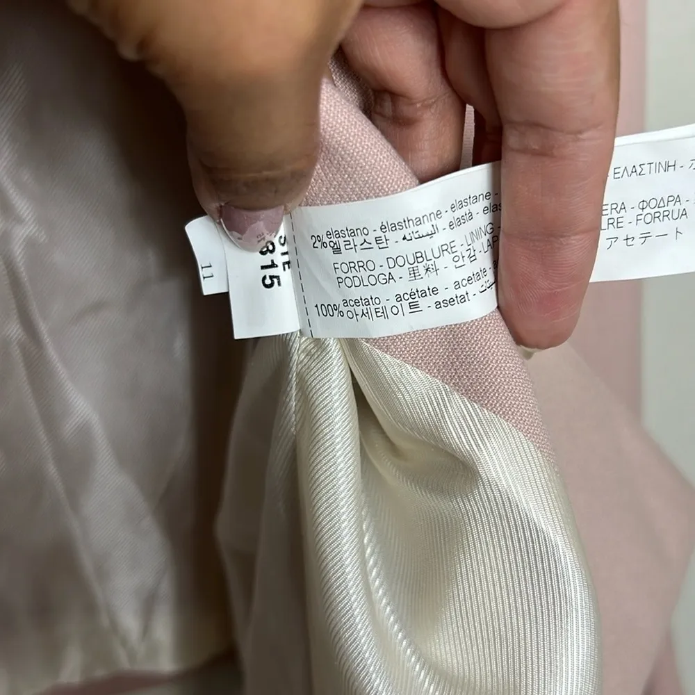 Zara Light Pink Blush Blazer Jacket Ruffle Cuff Double Button - Image 7