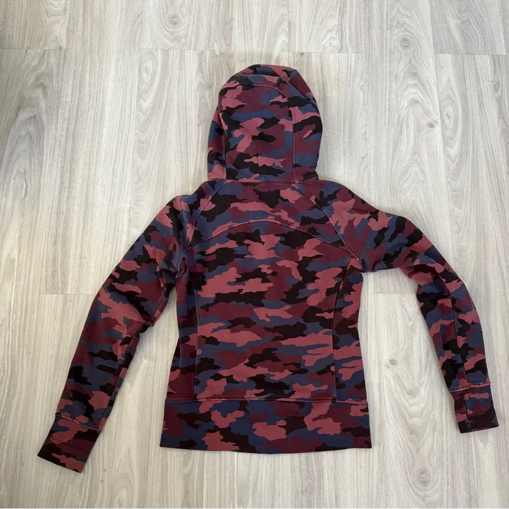 Lululemon Scuba Full-Zip Hoodie Heritage 365 Camo Smoky Red Night Sea Multi Sz 6 - Image 7