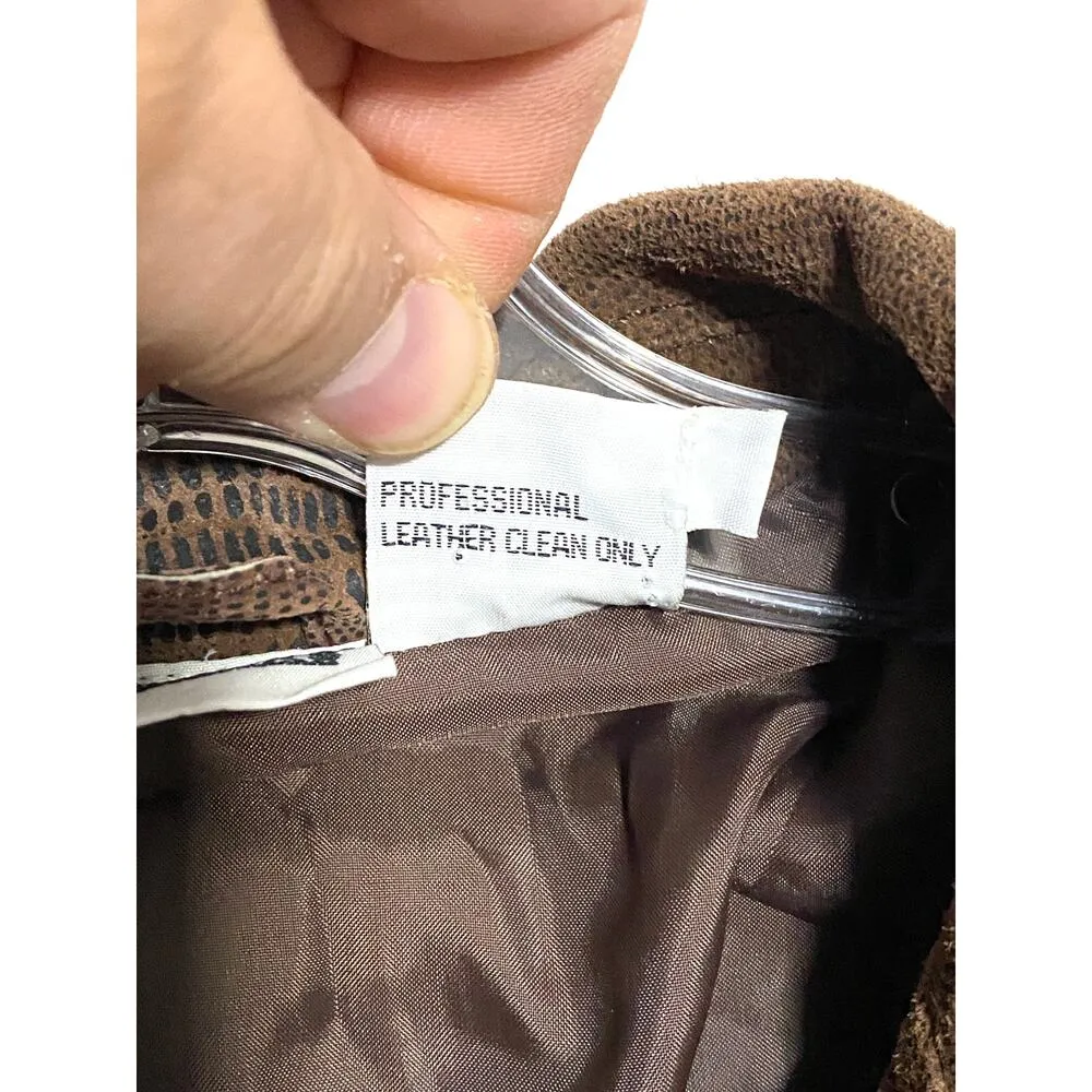 Vintage Styleworks Newport News All Leather Button Down Jacket Brown Womens 8 - Image 6