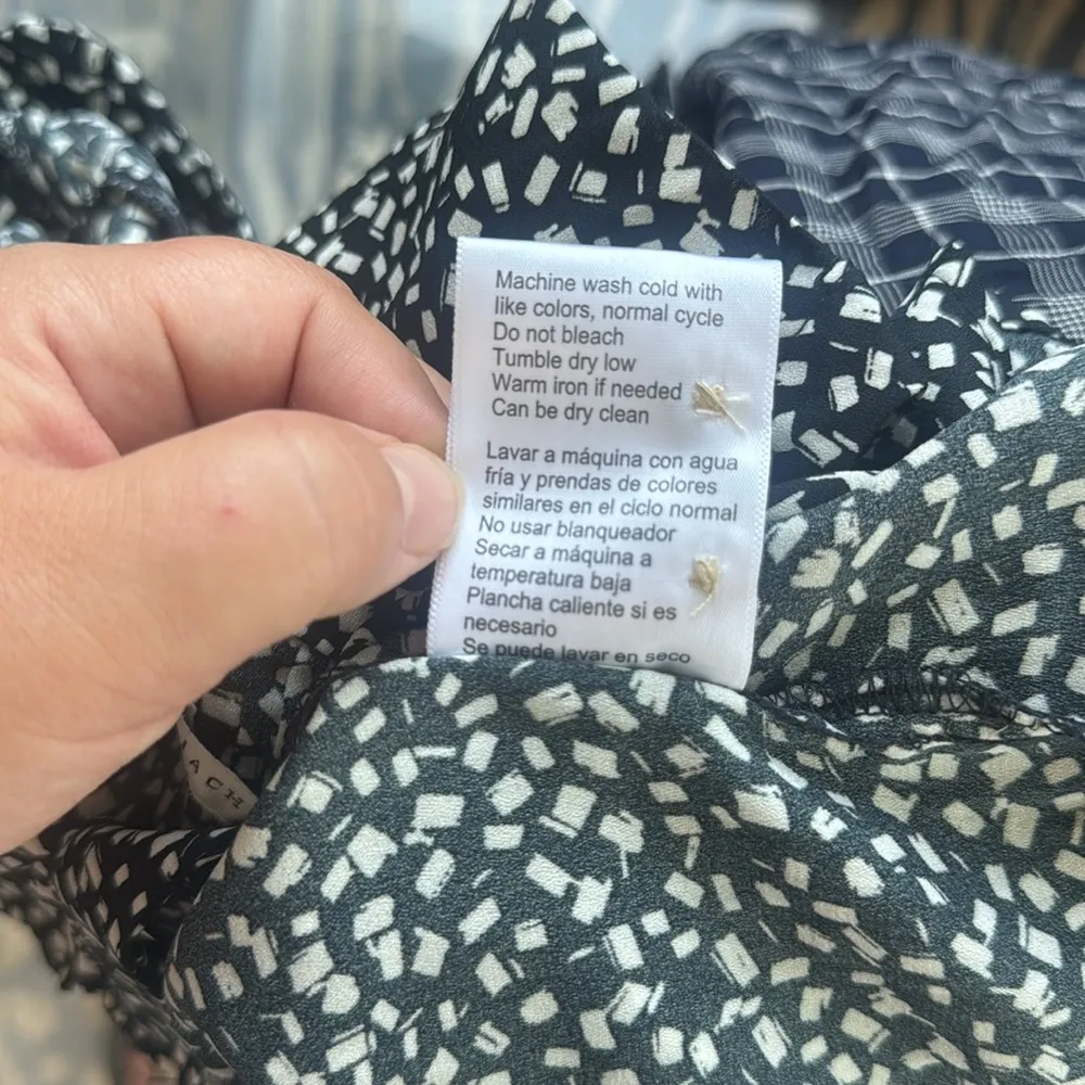 Jach’s Girlfriend 3/4 Sleeve Polka Fit Blouse Black White Medium - Image 9