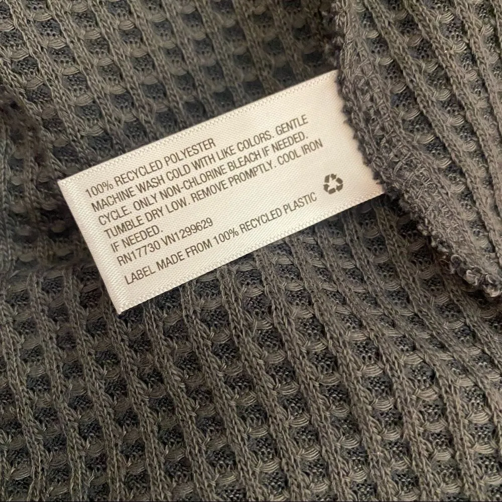 Knox Rose Waffle Knit Boho Peplum Long Sleeve Top Shirt size M - Image 5