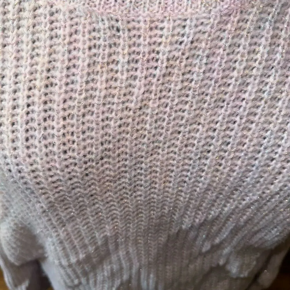 EXPRESS  pink shimmery cozy soft S cropped sweater - Image 2