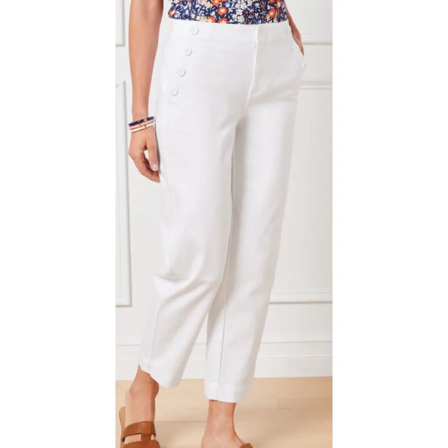 Talbots White Sailor Jeans Crop Length Size 6 - Image 8