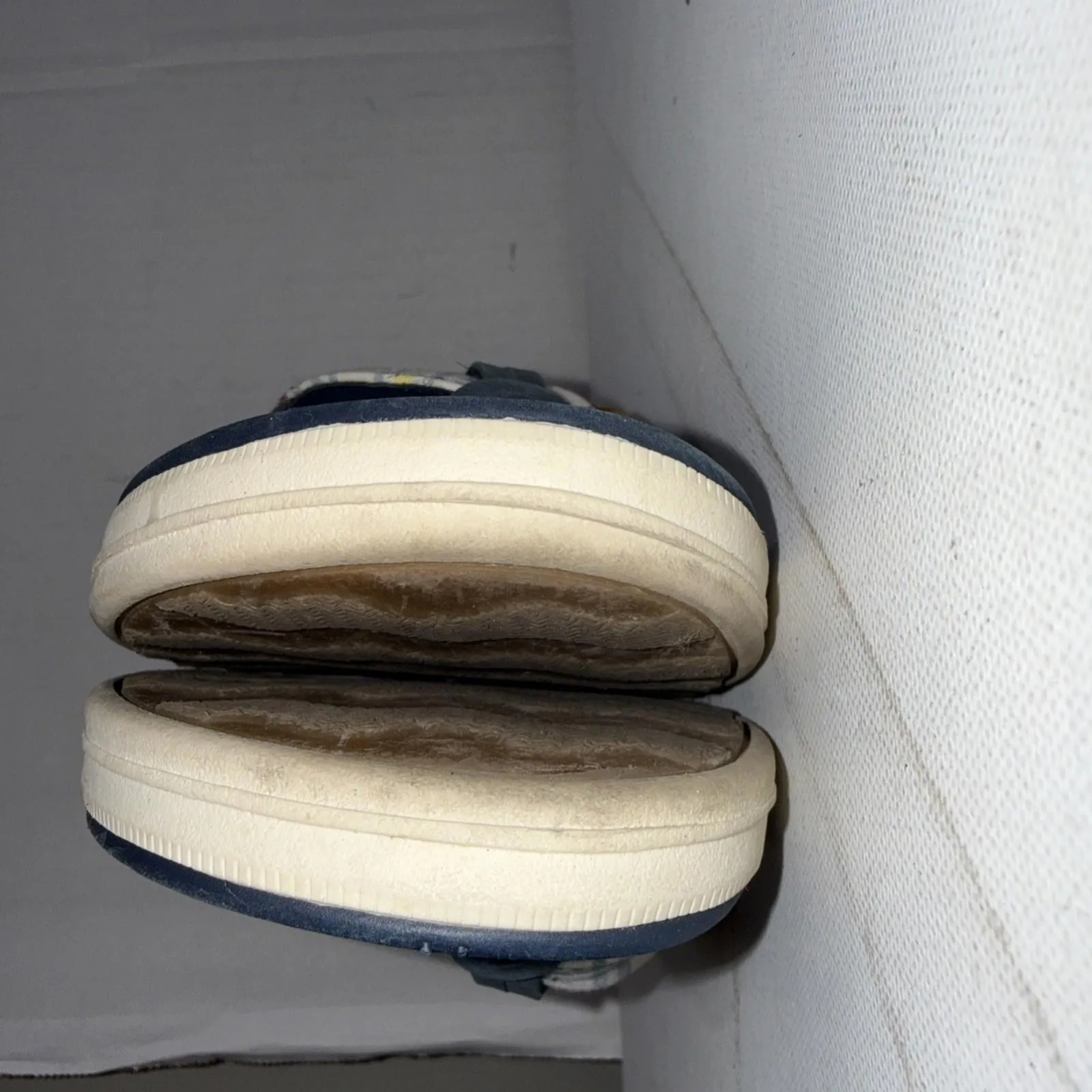 Sperry Women's Seafish Leather Flip Flop Sandals Blue Plaid Nautical Shoes Sz 7 - Image 12