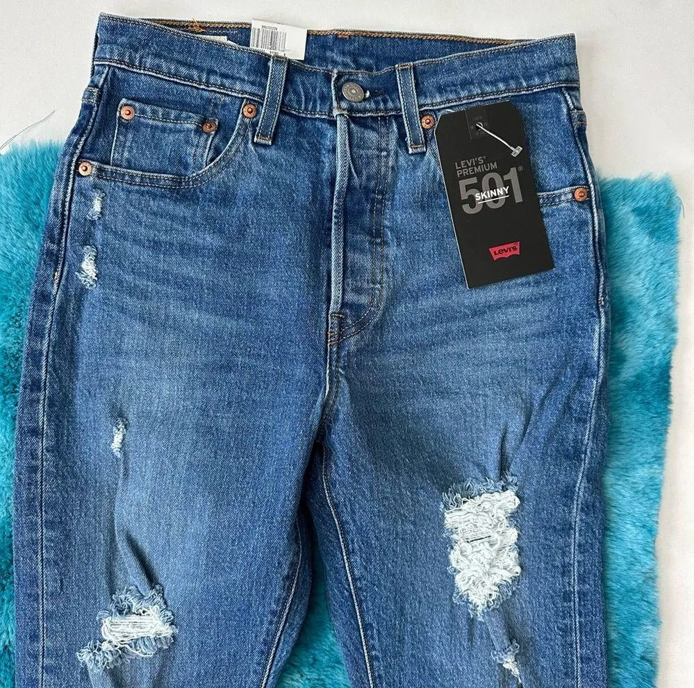 Levi’s Premium Women’s 501 SKINNY Jeans Size 25 x 30 - Image 14