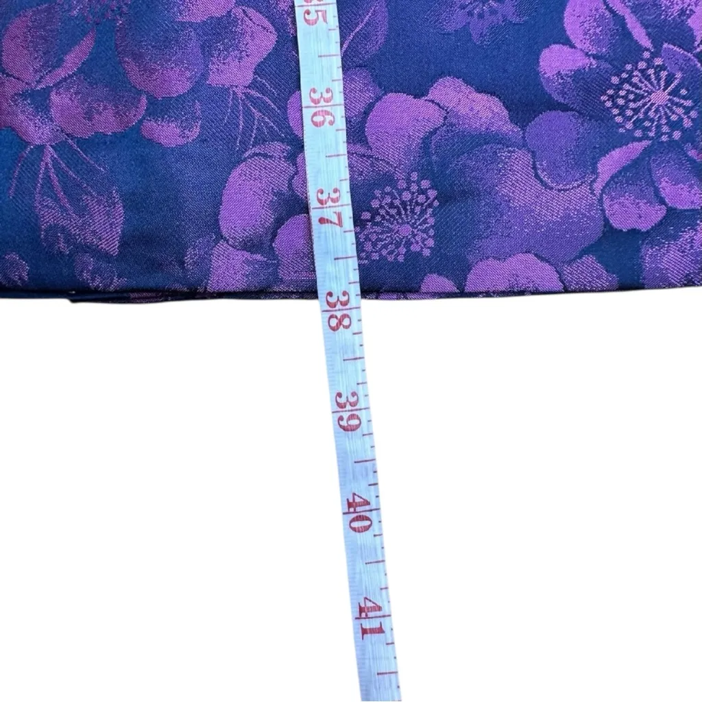 J. Peterman Navy Floral Brocade Cocktail Dress Size 10 Blue - Image 8