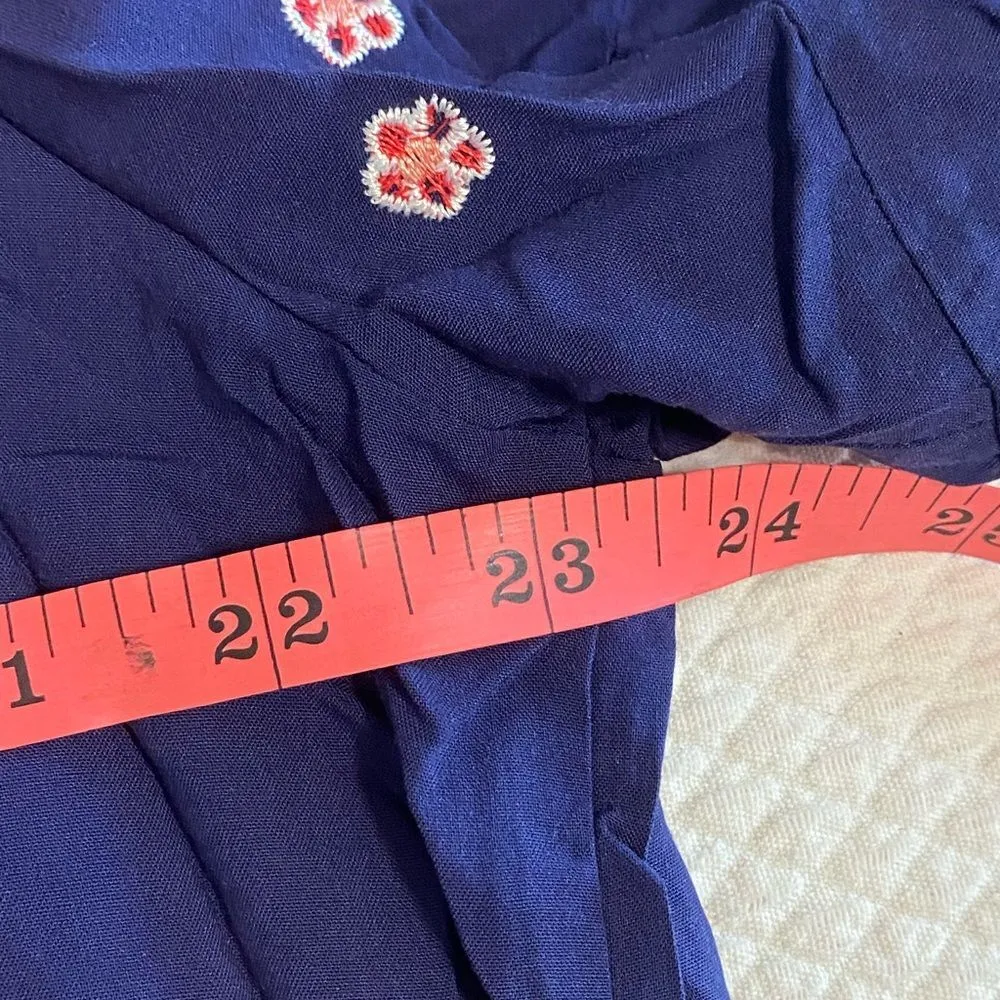 Ashir Aley 100% Cotton Embroidered Bohemian Loose Fitting Top Blue Size XL - Image 9