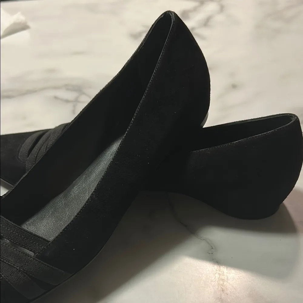 Stuart Weitzman Black Suede Flats with Pointed Toe - Image 13