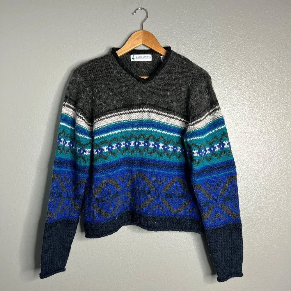 Vintage Marsh Landing Women's Large Acrylic Wool Blend Chunky Pullover‎ Sweater - Image 3