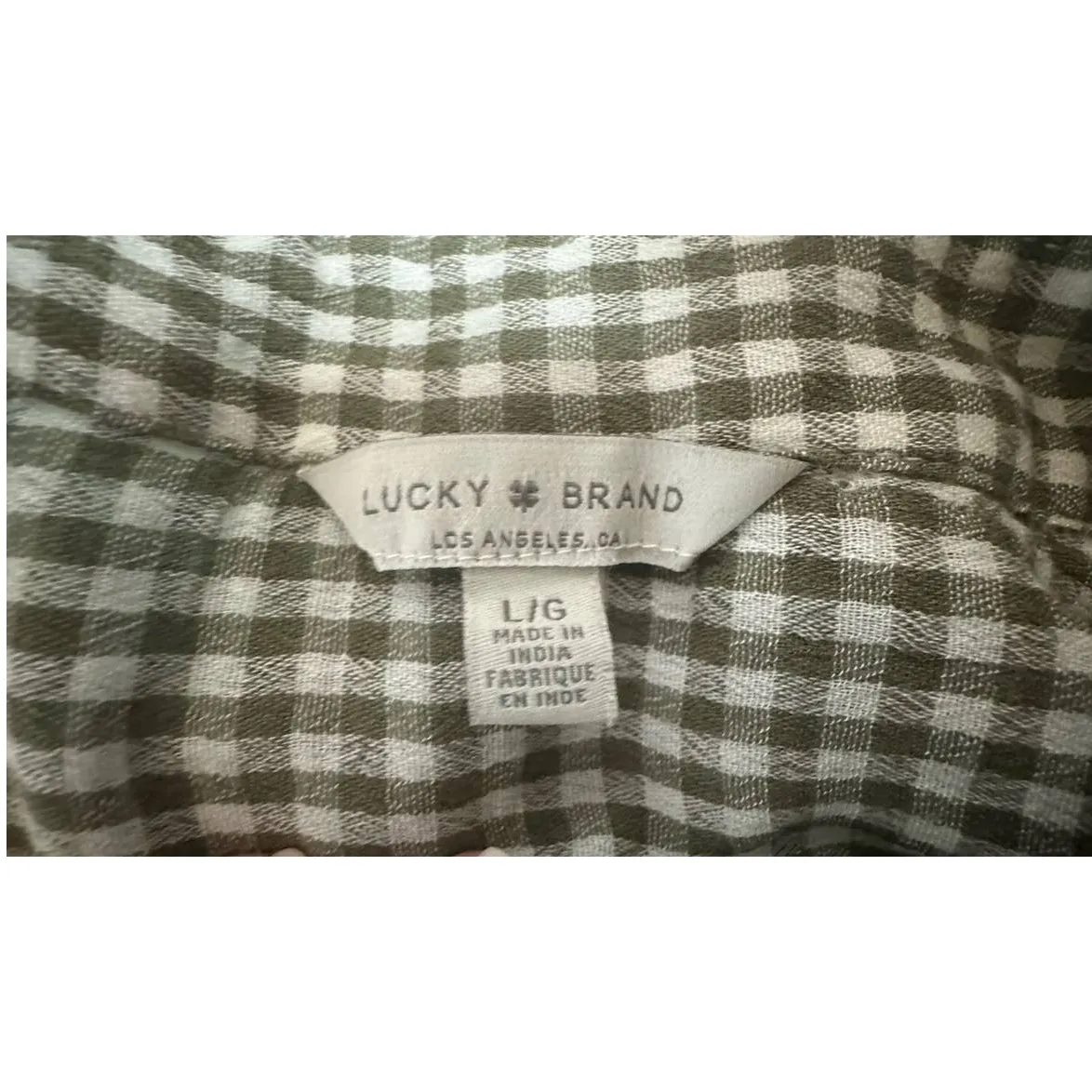Lucky Brand Sage Green Plaid Shirt Size‎ L NWOT - Image 4