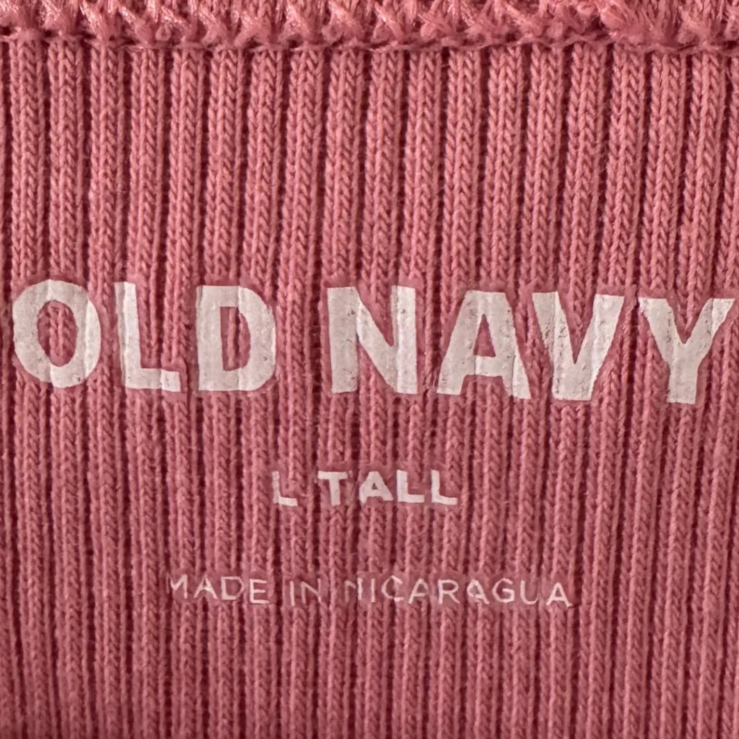Old Navy sz L Tall Womens Pink Fitted Stretchy Rib-Knit Crew Neck Tank Top Comfy - Image 5