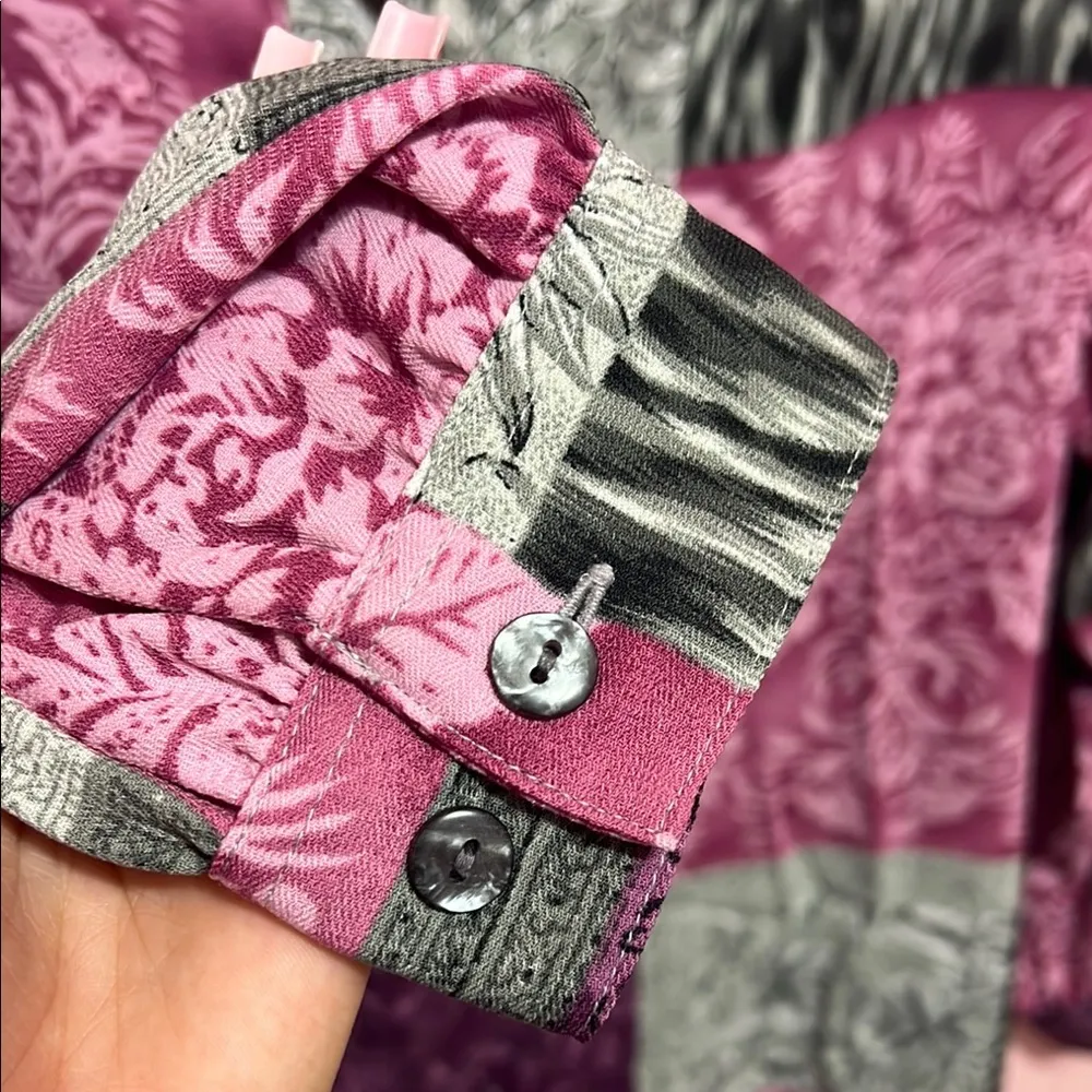 Vintage Allison Daley Pink Purple Boxy Button Down Shirt. Size 18W - Image 6