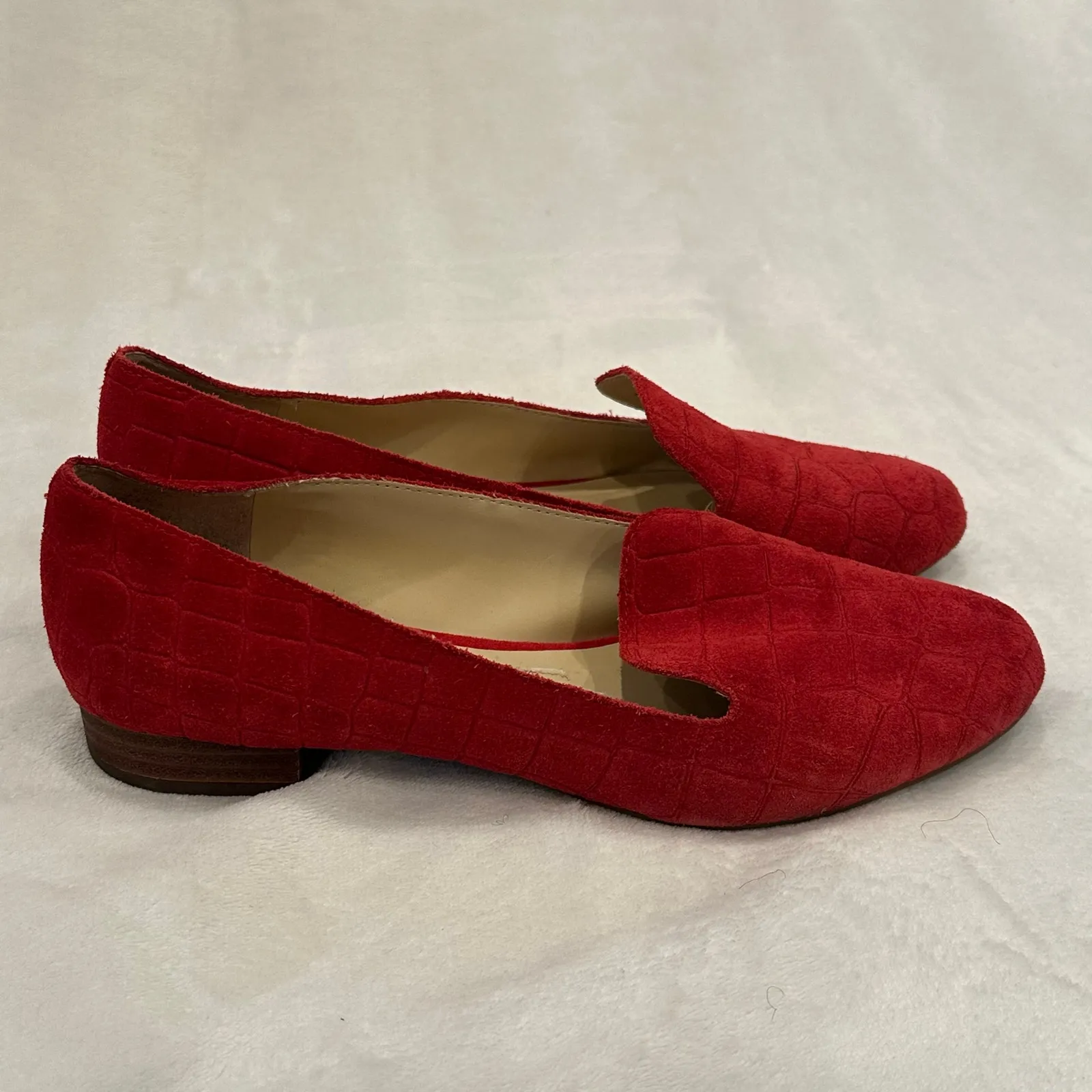 Vince Camuto Red Suede Shoes sz 7.5 VP Melley Pointed Toe Flats - Image 7