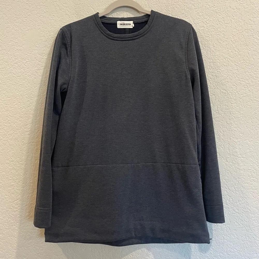 Taylor Stitch The Chandler Gray Sweatshirt with Side Zipper and Hidden Pocket Size M - Image 6