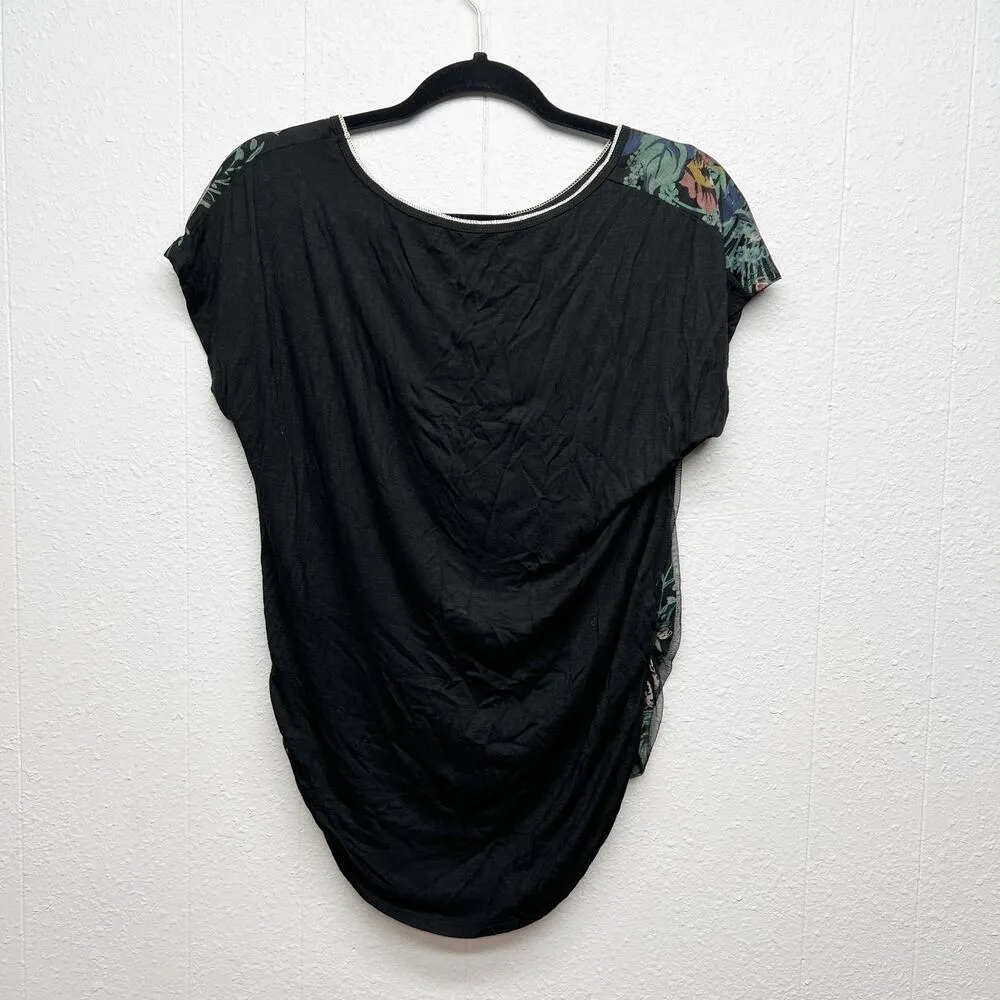 Eloista Early 2000s Retro Floral Mesh Womens Top Small Fairygoth Whimsigoth Chic - Image 4