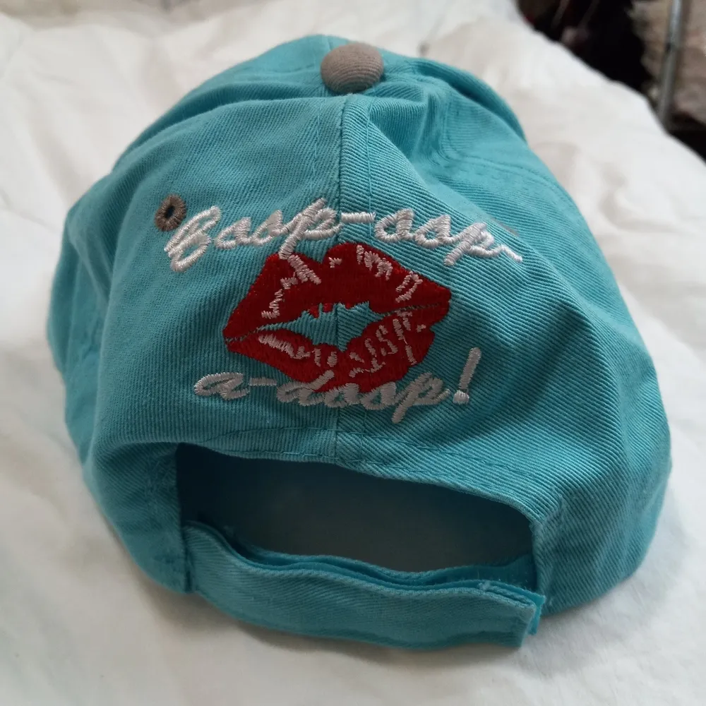 Betty Boop Ball Cap Hat Boop-oop A-doop in Turquoise Gray - Image 2