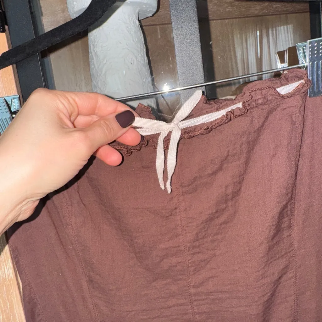 KIMCHI BLUE Ammie Strapless Midi Dress chocolate bow ruffle coquette cottage - Image 5