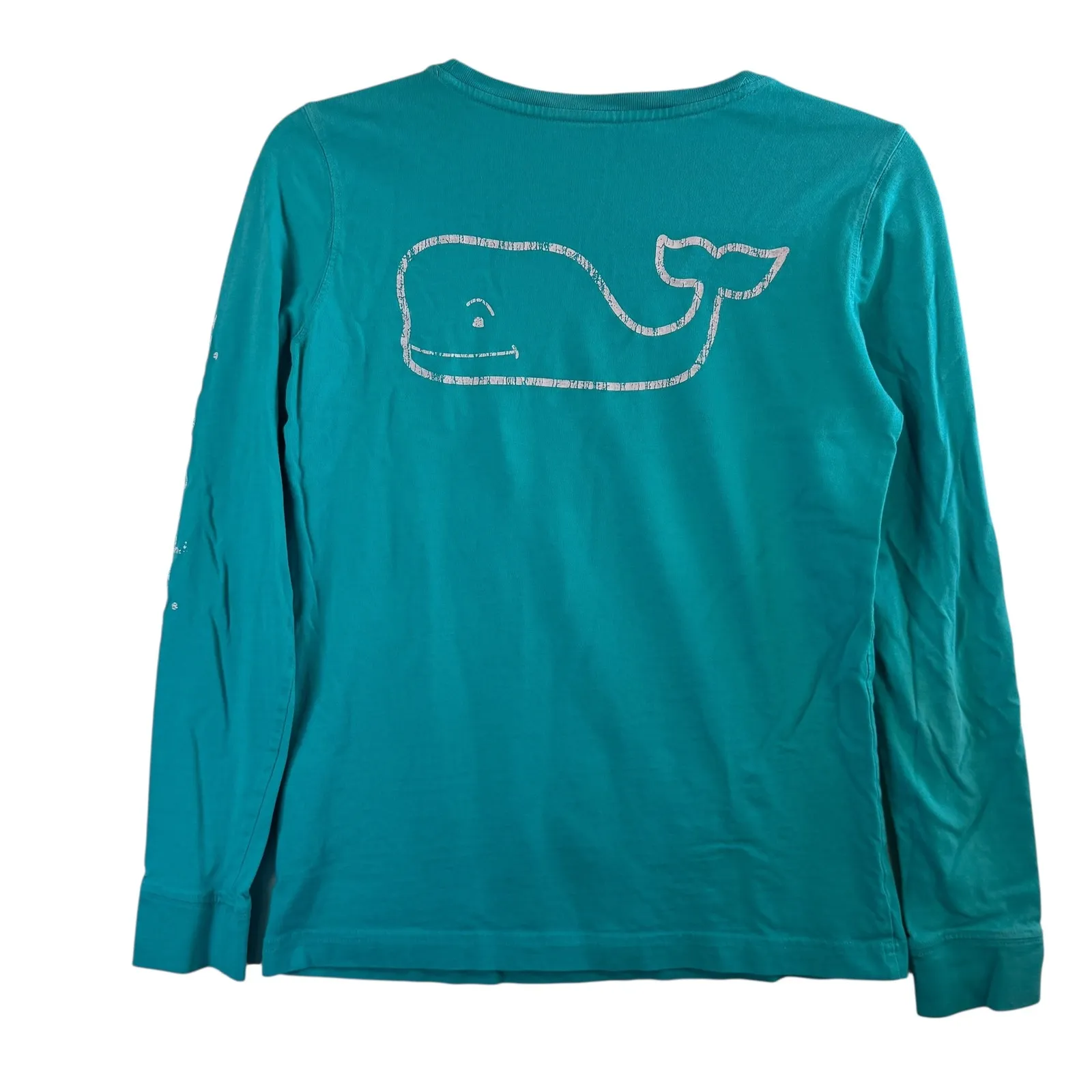 Vineyard Vines Whale L/S Logo Tee XXS Blue Green Cotton Graphic‎ Shirt Preppy - Image 2