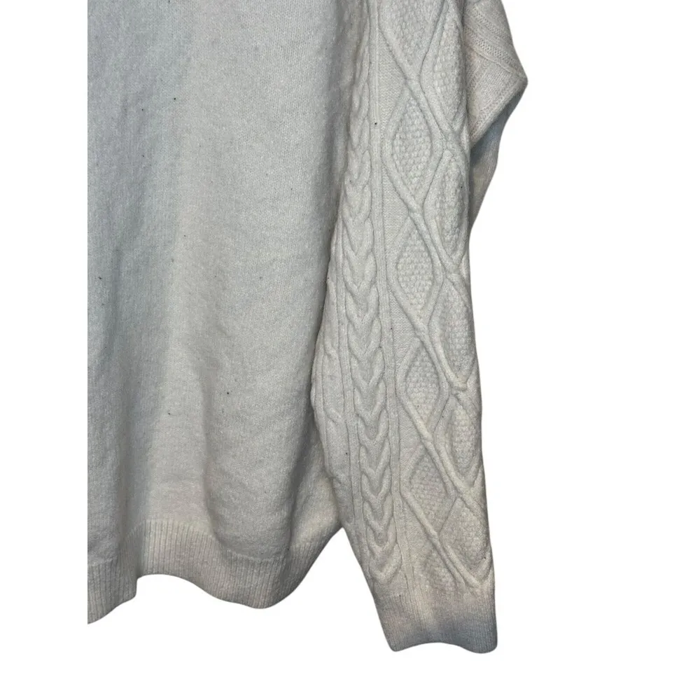 Aelifric Eden Women's Sweater Cable Knit Pullover Long Sleeve Oversized White XL - Image 6