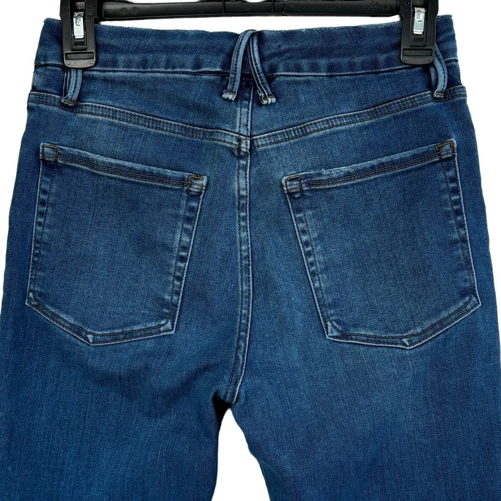 Good American SZ 6/28 Good Legs Skinny Jeans Mid-Rise Stretch Distressed Blue319 - Image 5