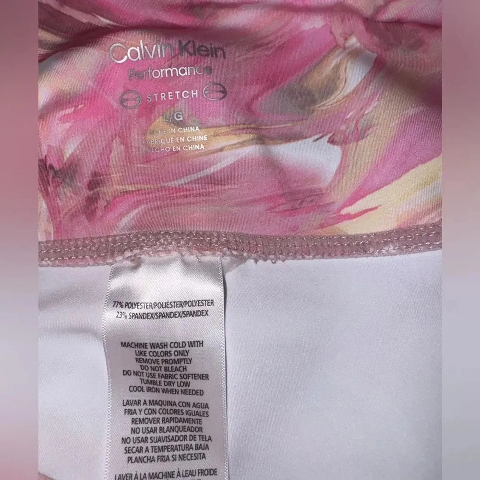 Calvin Klein Printed Side Pocket Bike Shorts in Pink, Size Large, New with Tag - Image 13