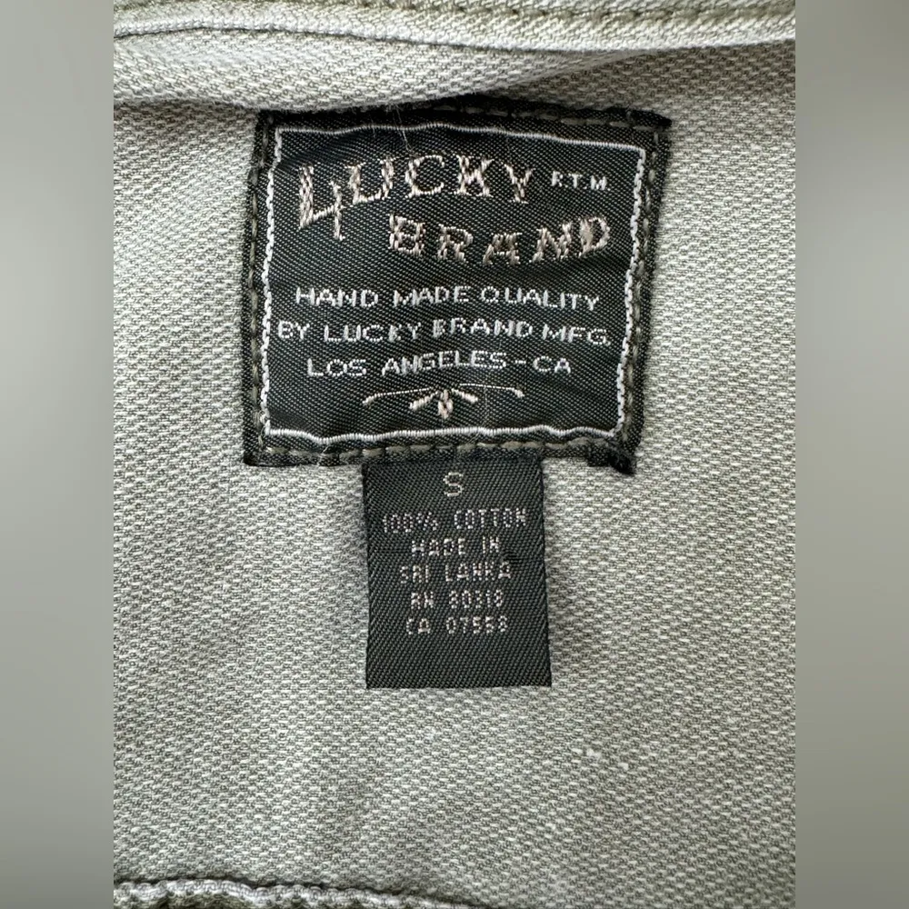 Lucky Brand Denim Utility Jacket Boho Military Army Green Bohemian 100% cotton - Image 4