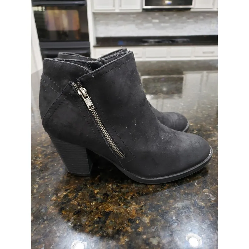 Ram Erica Ankle Boots Women's 8.5M Black Nubuck Round Toe Block Heel Side Zip Size 8.5 - Image 2