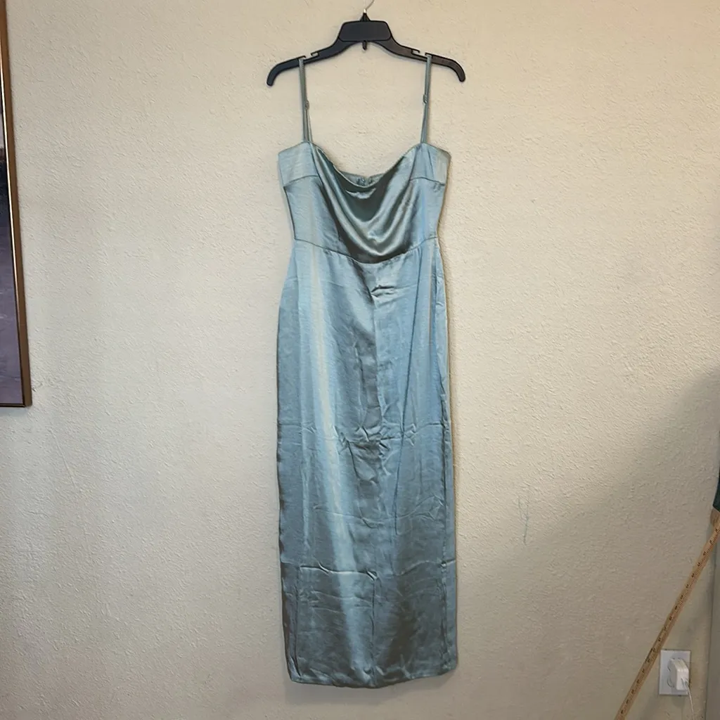 HOUSE OF CB‎ 'Costanza' Light Jade Maxi Dress blue NWOT size L - Image 3
