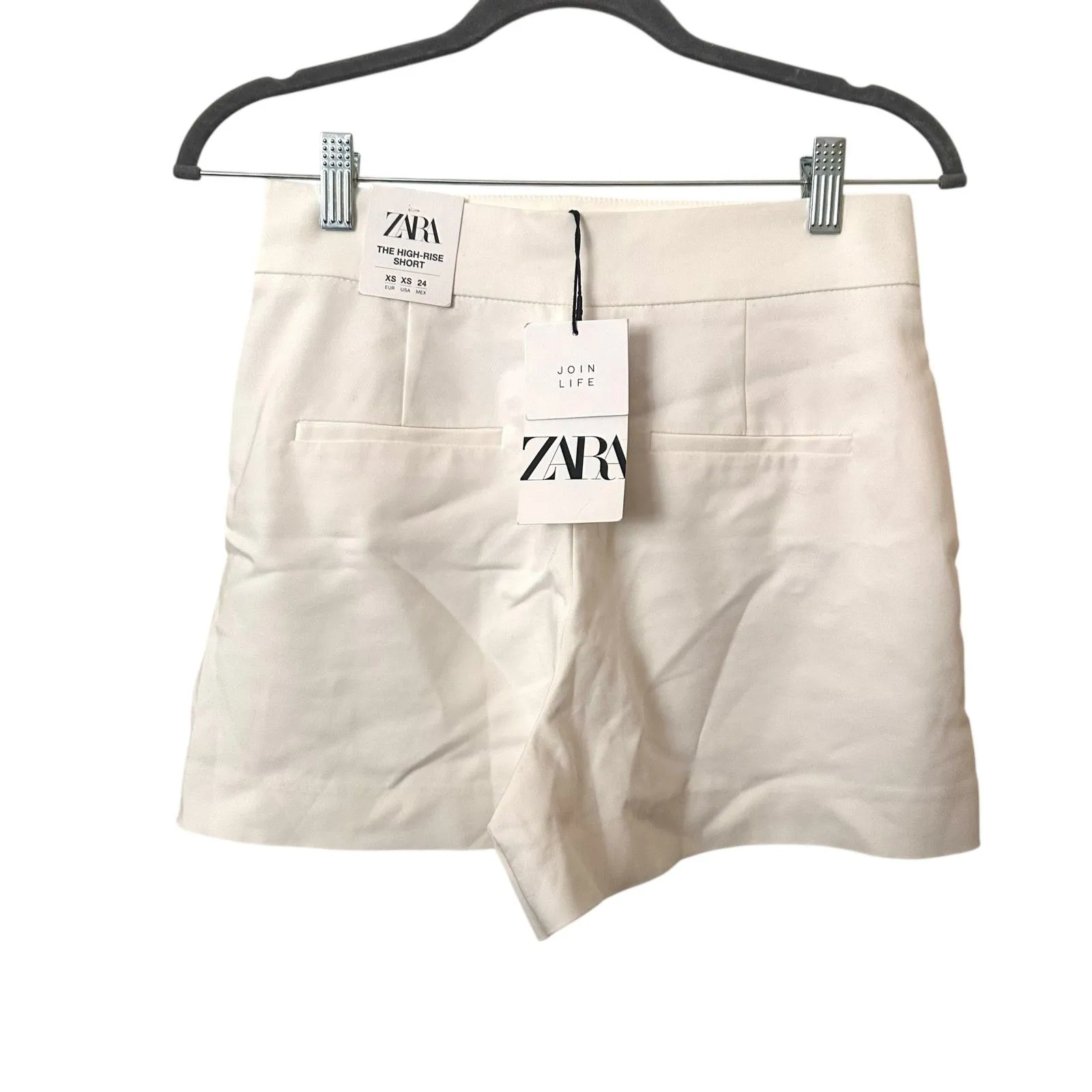 ZARA High Waisted‎ Sailor Shorts White NWT X-Small - Image 3