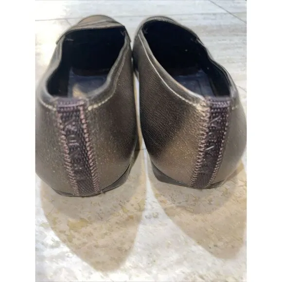 Prada Womens Loafers Flats Metallic Gold Size 36.5‎ - Image 12