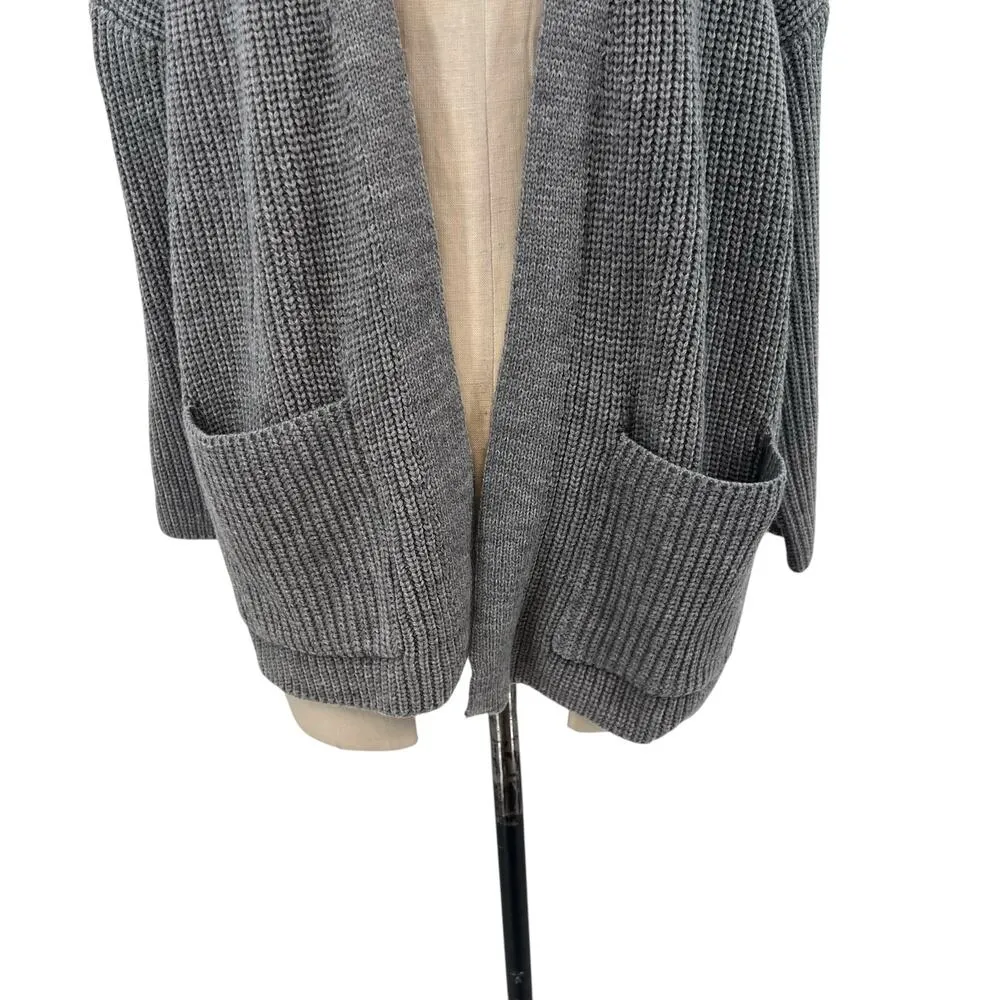 The Beach People The Twin Palms Cardigan Sweater Embroidered Knit Size XS‎ / S Gray - Image 6