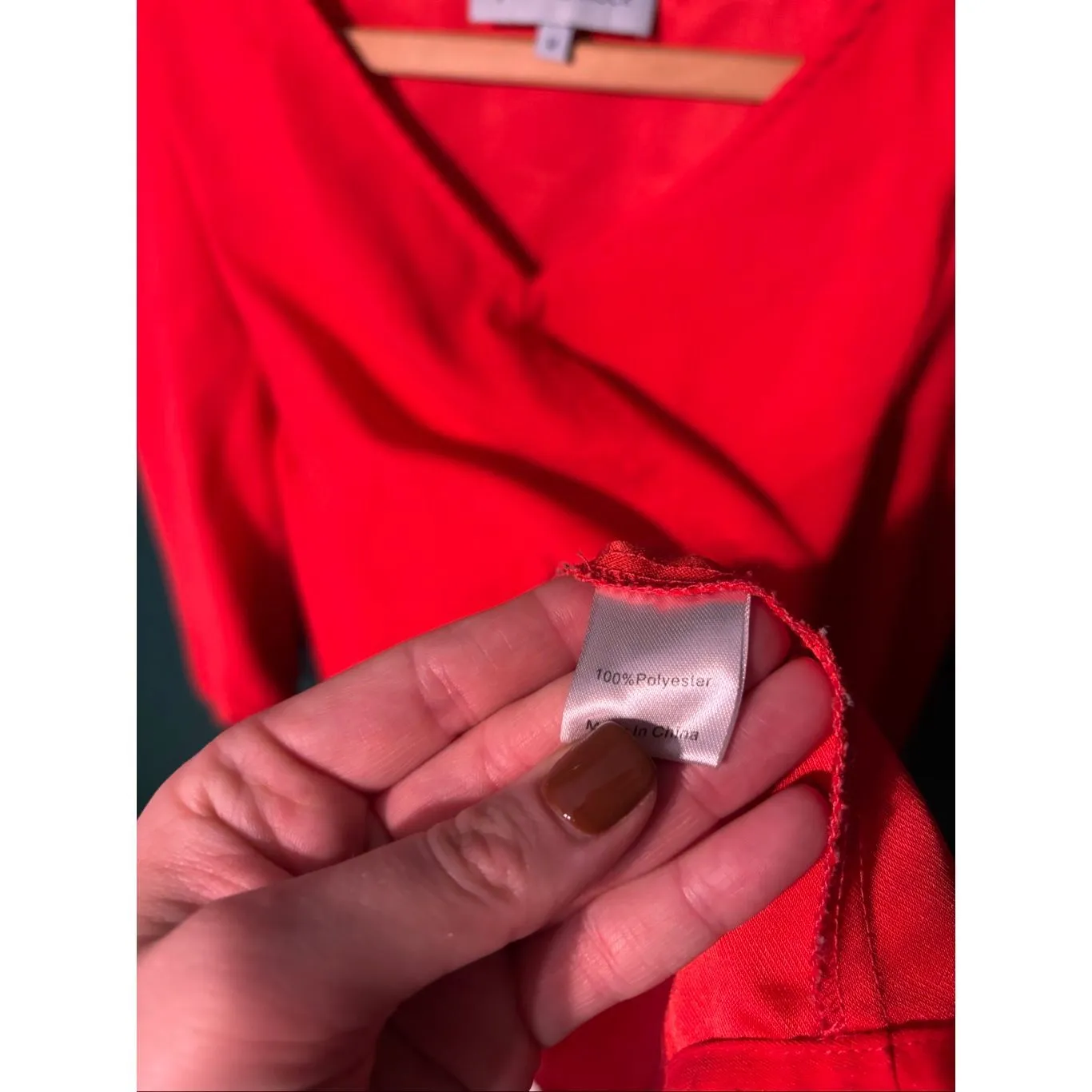 Tuckernuck Women's Poppy Red Hollis Blouse Flowy Top Career Casual Size M - Image 3