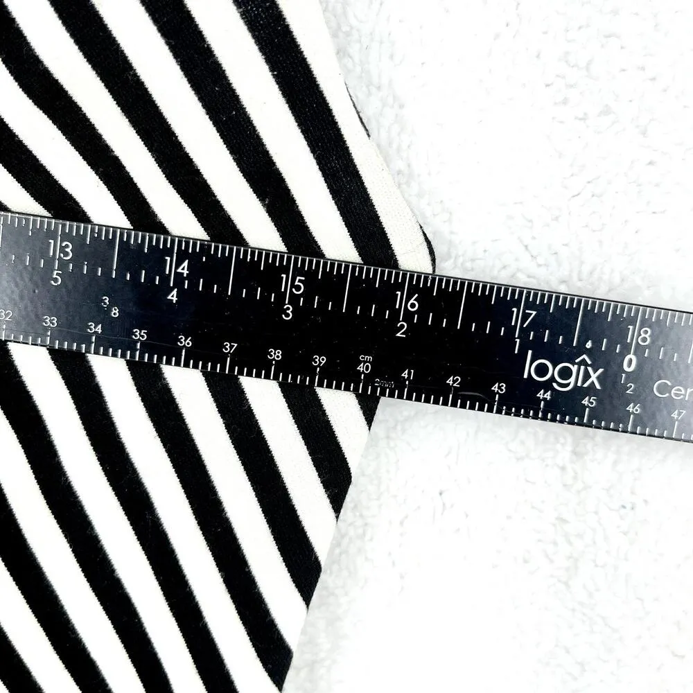 FREE PEOPLE Dress Women Size Large Drop Waisted Flare Black & White Striped - Image 3