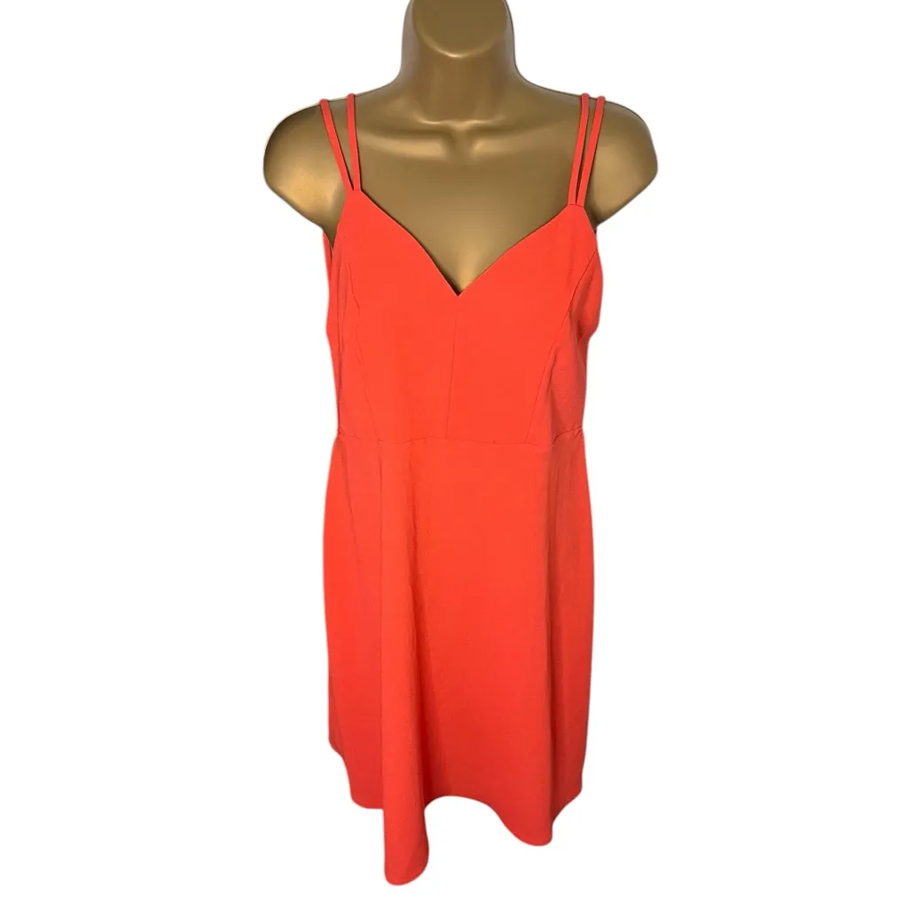 Solemio Mini Dress Strappy Open Back Orange L - Image 2
