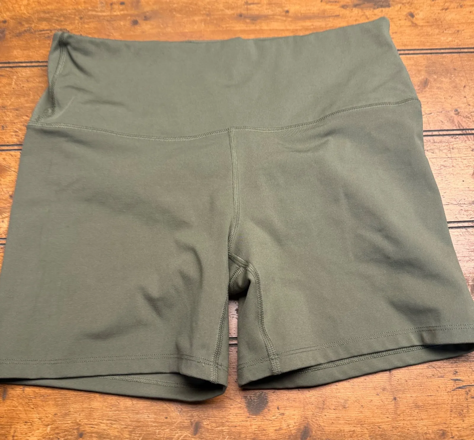 All in Motion Womens Olive Green High Waist Biker Shorts Size L - Image 1