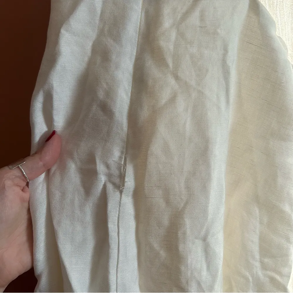 EN SAISON Sophie Sleeveless Cut Out Midi Dress Off White Linen Blend NWT S Flaw* - Image 7