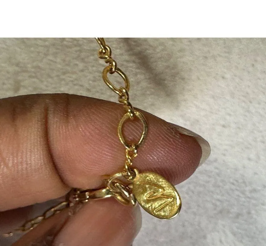 Liz Claiborne Gold Chain Necklace With Amber Tortoise Shell Pendant Toggle Clasp - Image 4