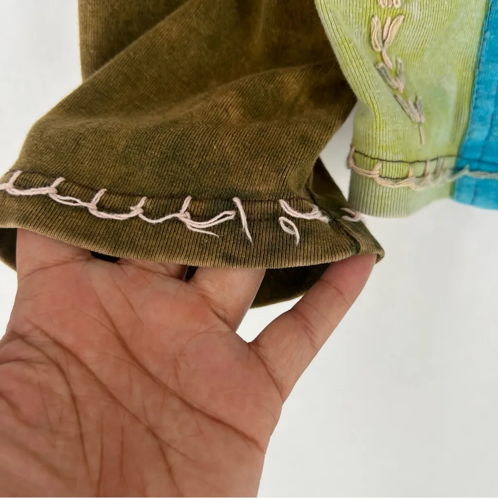 MPC Colorful Patchwork Embroidered Stitching‎ Sip Front Hooded Jacket Artsy Pink - Image 5