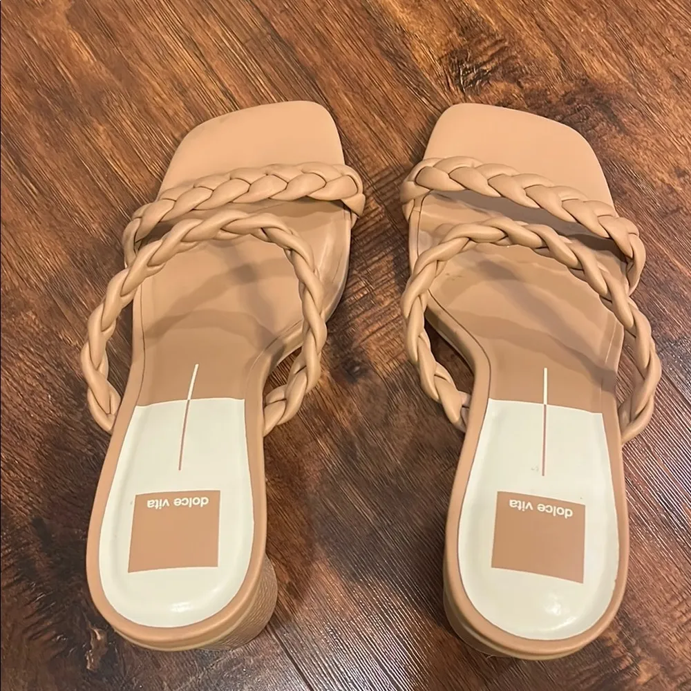 Dolce Vita Nairi Woven Heeled Sandals Tan Size 9.5 - Image 3