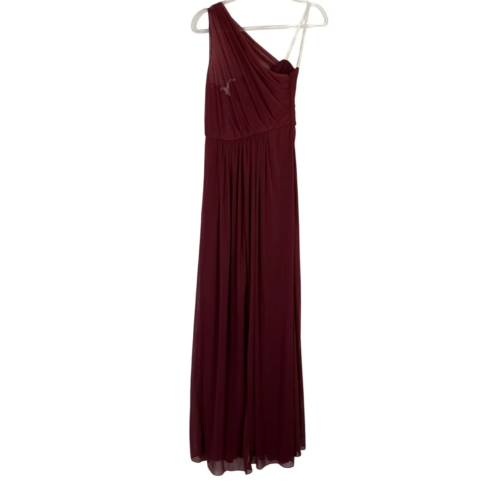 David's Bridal | Wine One Shoulder Illusion Dress Bridesmaid Evening Women 6 NWT - Image 7