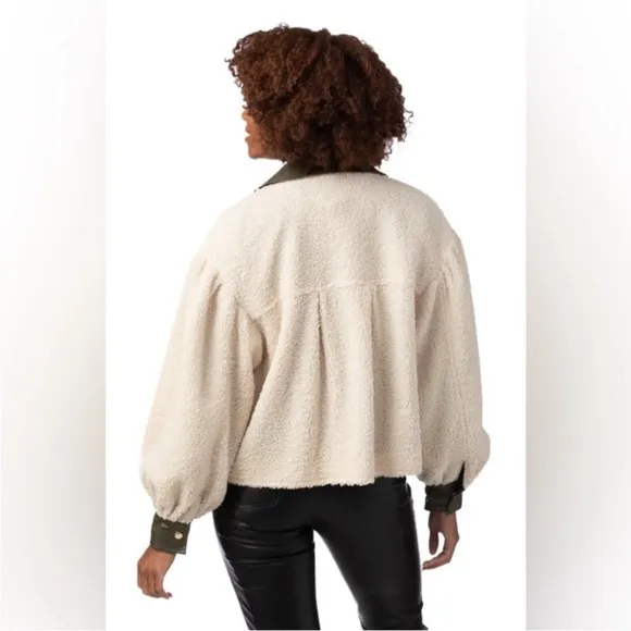 Crosby by Mollie Burch Gemma‎ Ivory Vegan Shearling Jacket Size M - Image 4