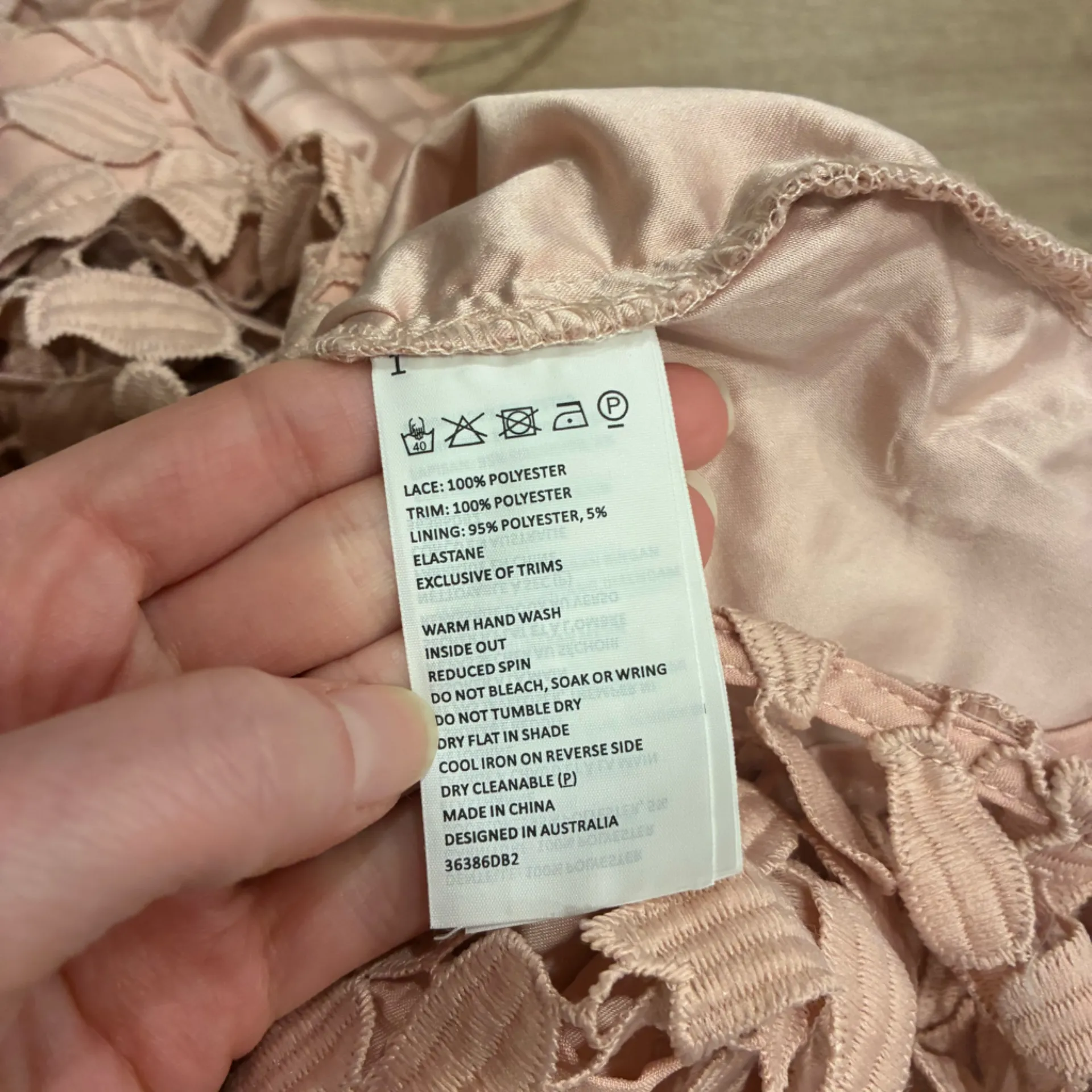 Bardot Gemma Lace Halter Dress Midi Lined Light Punk Cutout Size 4/XS - Image 6