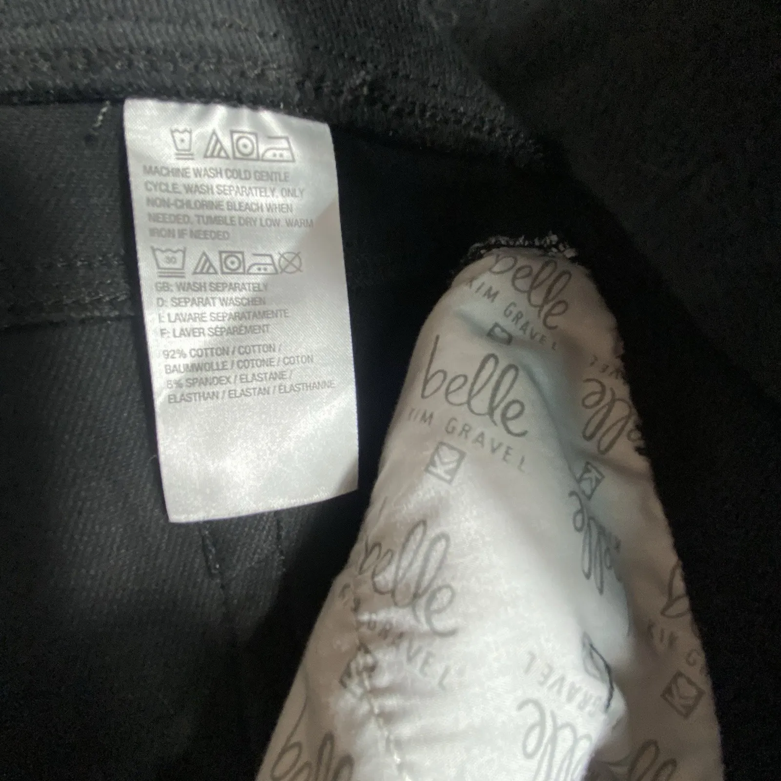 Belle Kim Gravel Black Pull On Jeans Pants Women 20 Plus Petite Stretch Slimming Size undefined - Image 11