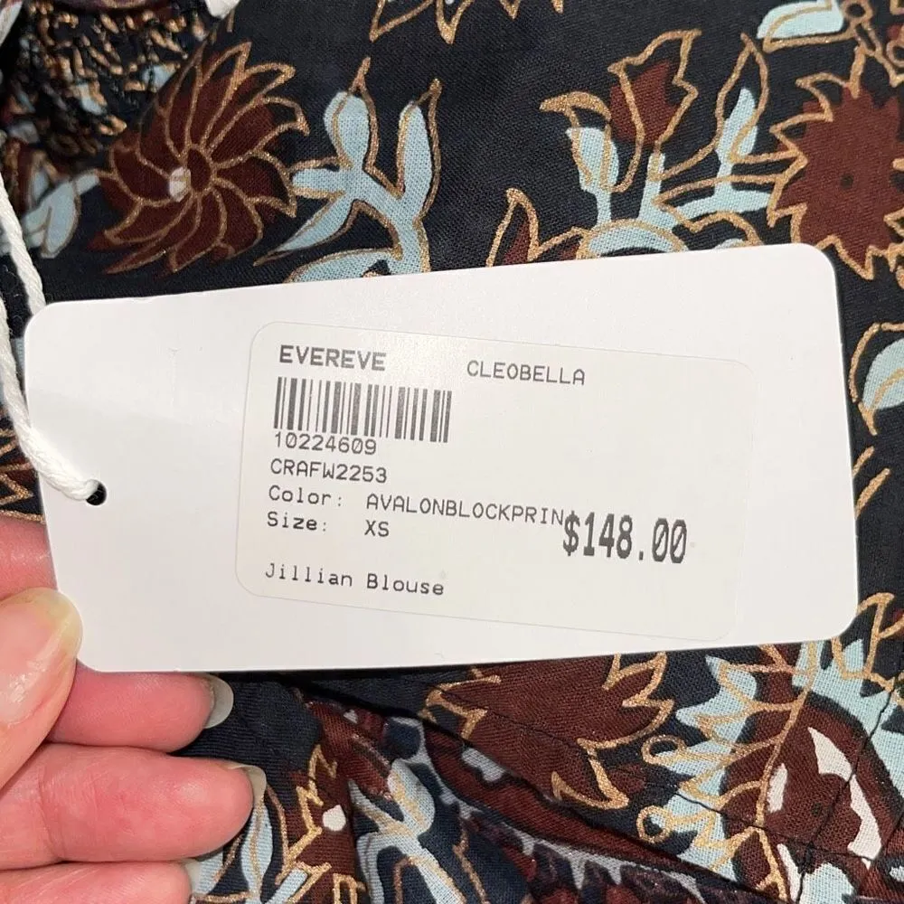 Cleobella Jillian Blouse‎ in Avalon Floral Print Size XSmall New Cotton organic - Image 12