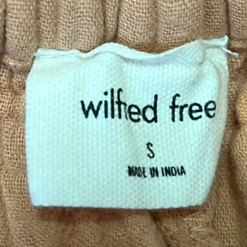 Aritzia Wilfred Orange Tan Elastic Waist Straight Wide Pull On Trousers Pants S - Image 4