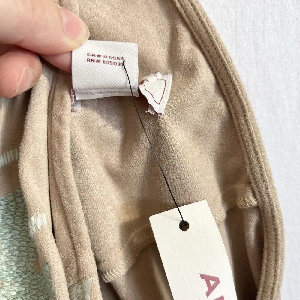 NWT Ariat Mini Dress Sz 10 Tan Faux Suede Aztec Embroidered Western Boho Cowgirl - Image 6