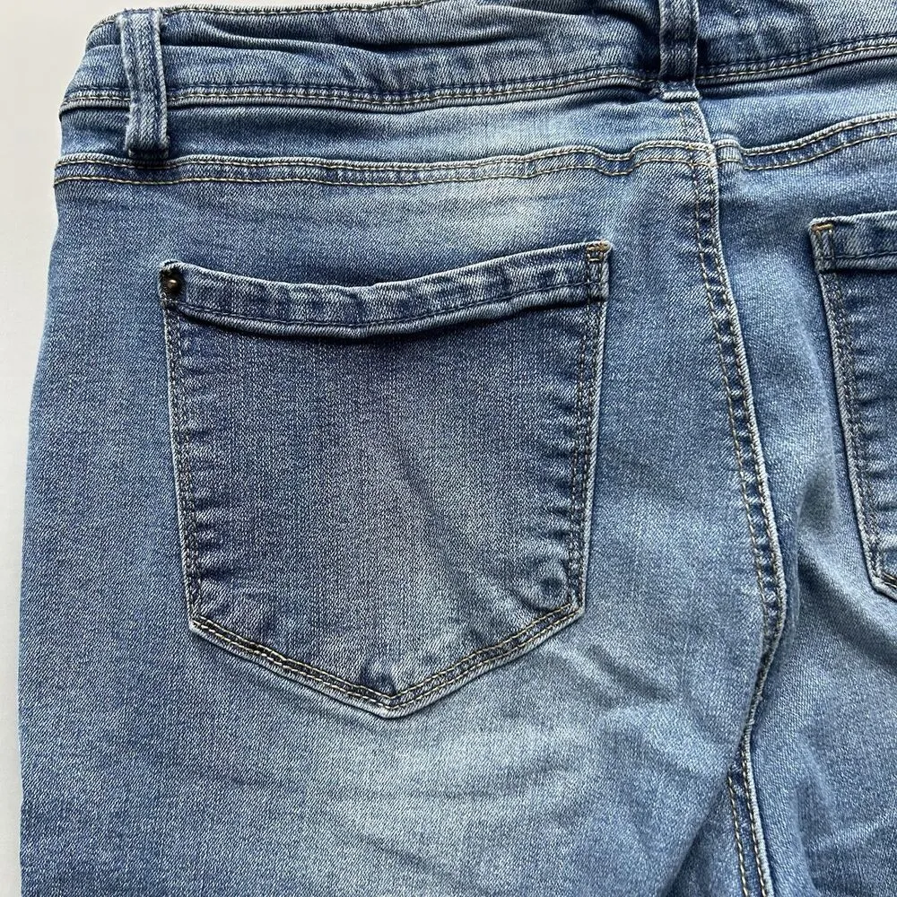 For The Republic Women’s Light Denim Jeans 12/30 Slit Distressed Skinny Stretch - Image 9