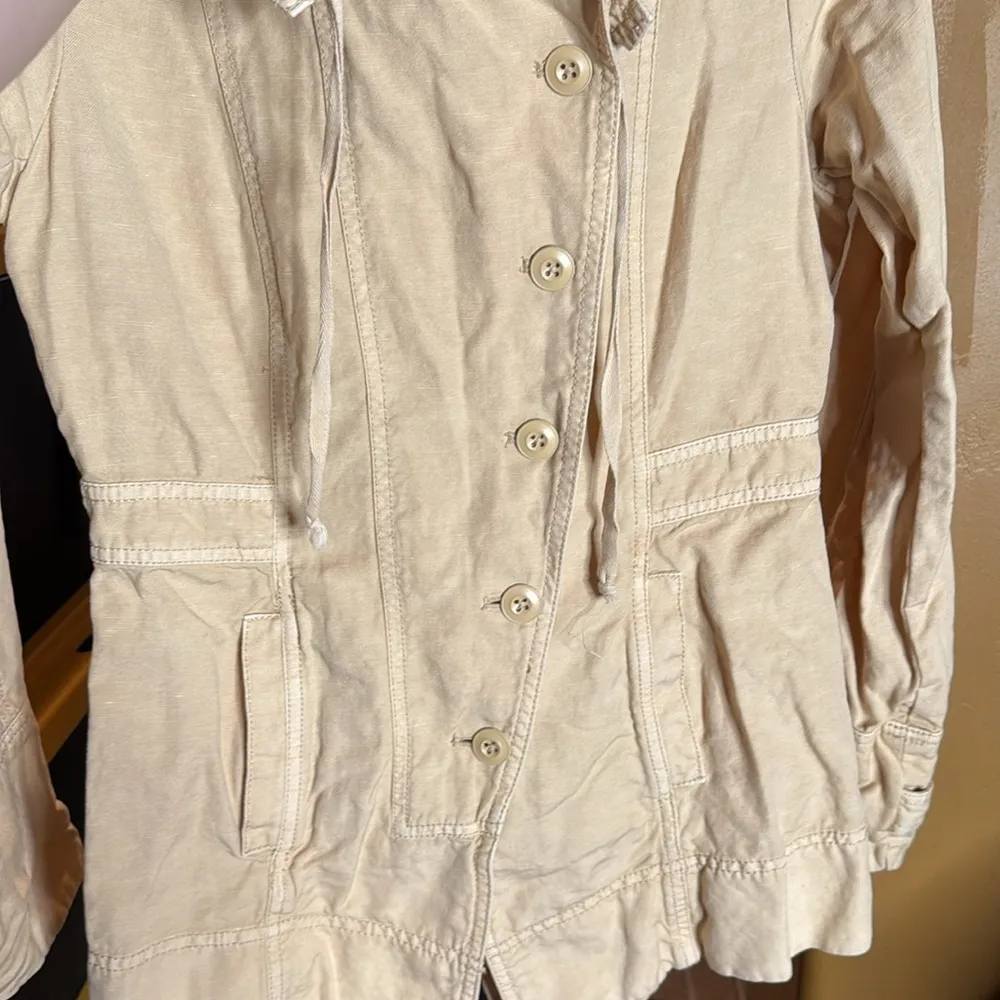 Sundance Every Angle Linen Blend Jacket Beige Button Up Outerwear Size XS - Image 9
