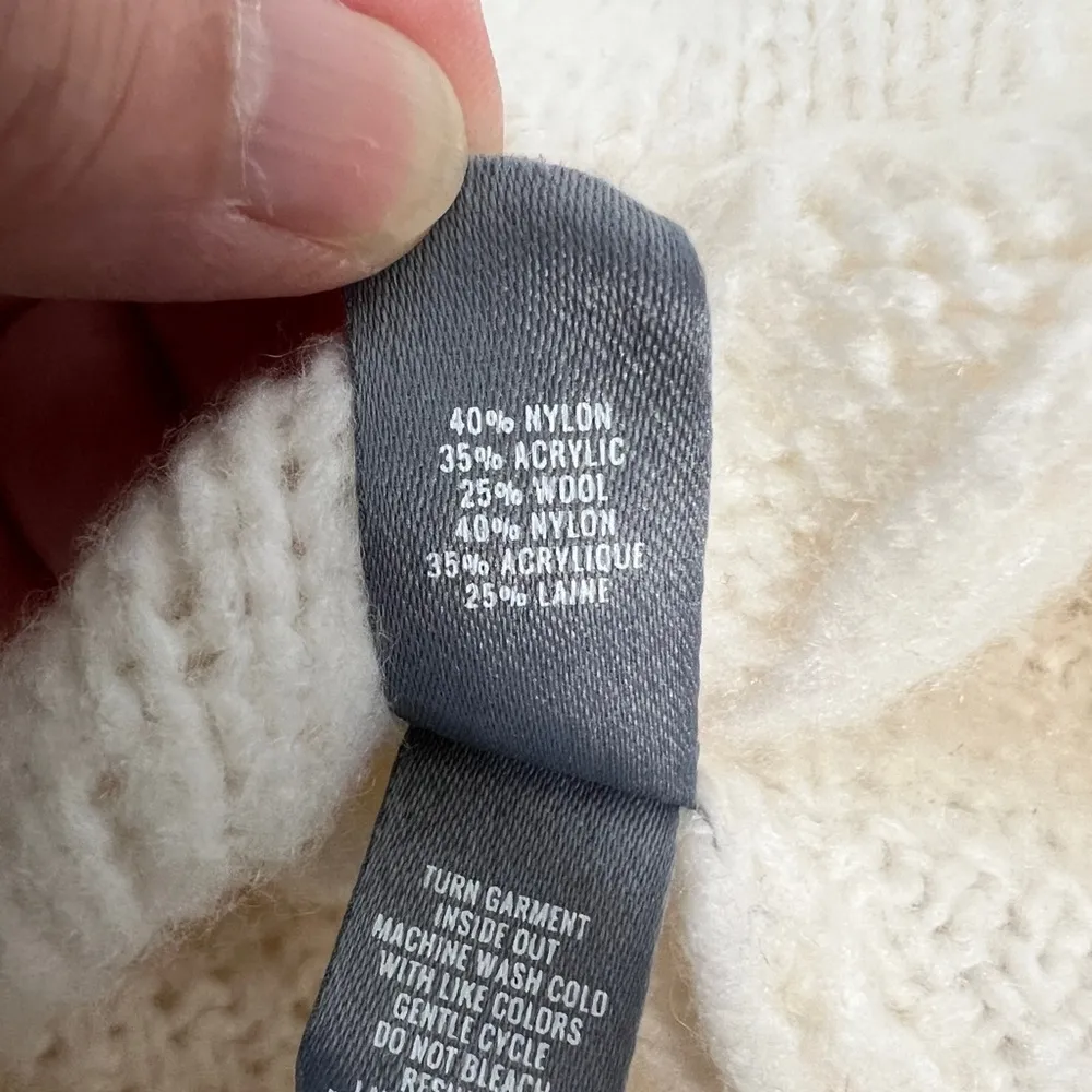 Aerie Turtleneck Knit Beige Sweater Size Small - Image 4